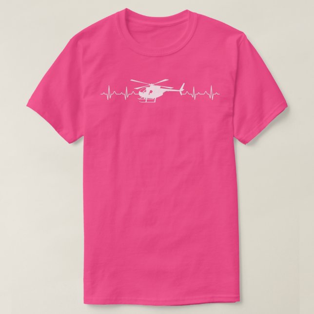 Camiseta Helicopter Heartbeat Gracioso Piloto de Alimentos  (Diseño del anverso)