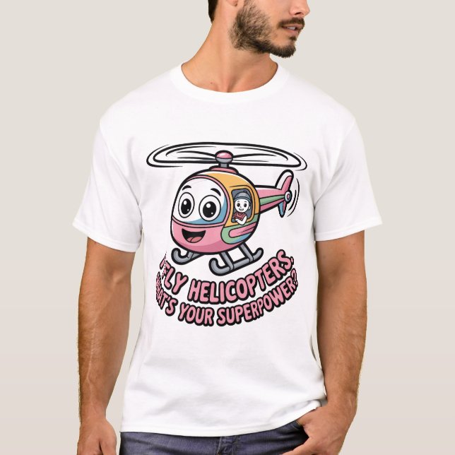 Camiseta Helicopter Pilot Blueprint – I Fly Helicopters Sup (Anverso)