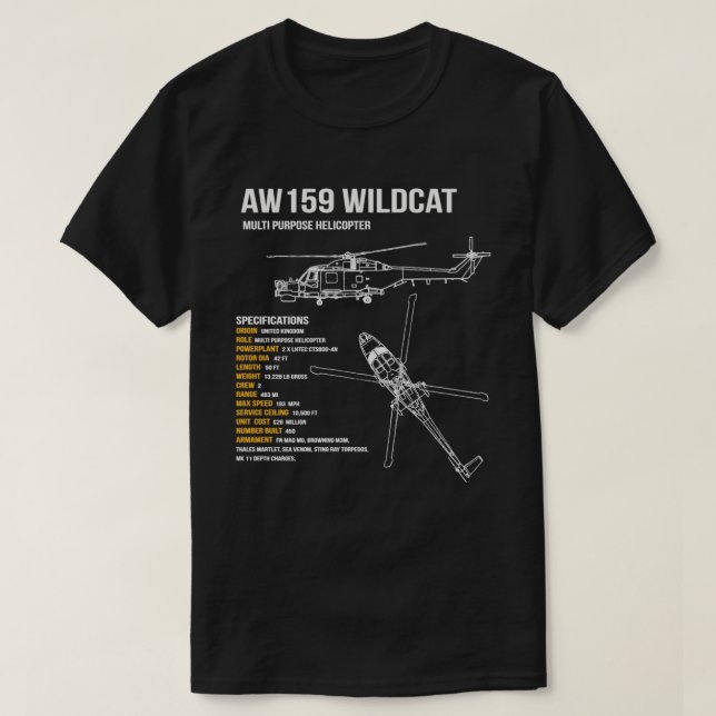 Camiseta Helicóptero Ah1 Wildcat (Diseño del anverso)