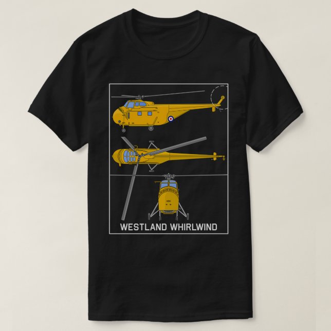 Camiseta Helicóptero amarillo británico Westland Whirlwind  (Diseño del anverso)