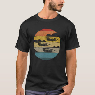 Camiseta Helicóptero CH-47 Chinook Retro Sunset CH-47 Chino