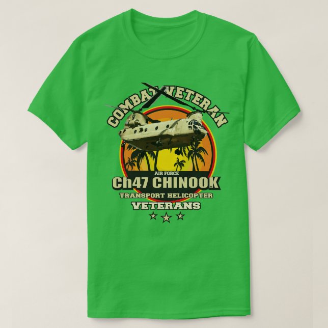 Camiseta Helicóptero CHINOOK, veterano de combate (Diseño del anverso)