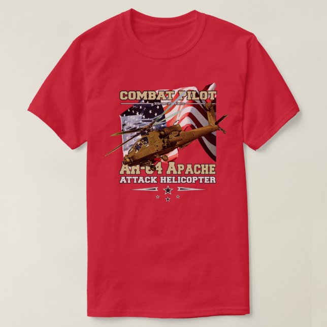 Camiseta Helicóptero de ataque Apache AH64 (Diseño del anverso)