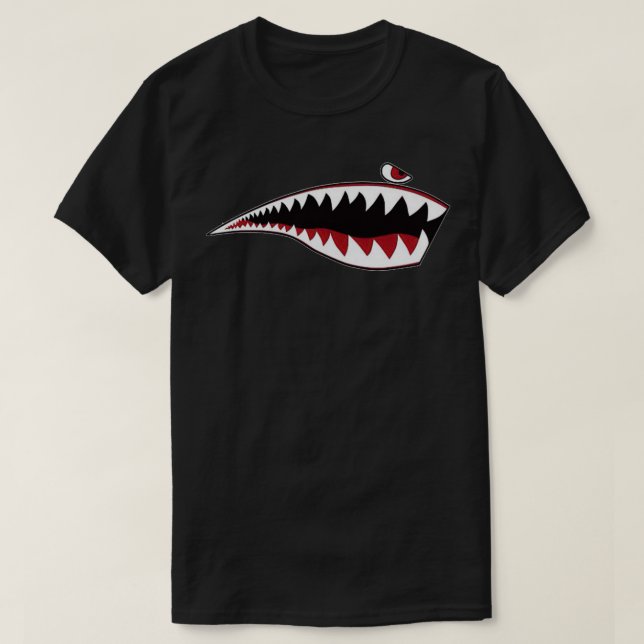 Camiseta Helicóptero de dientes tiburón nariz de boca P40 W (Diseño del anverso)