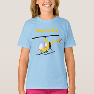 Camiseta Helicóptero de personalizado alegre amarillo lindo