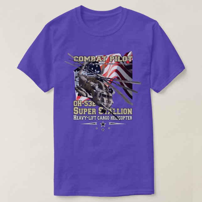 Camiseta Helicóptero elevador pesado CH53E Super Stallion (Diseño del anverso)