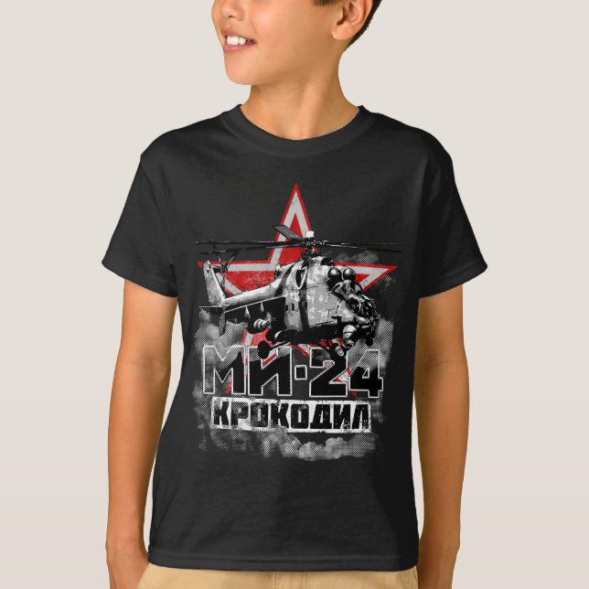 Camiseta Helicóptero grande de la Unión Soviética Mi-24 (Anverso)