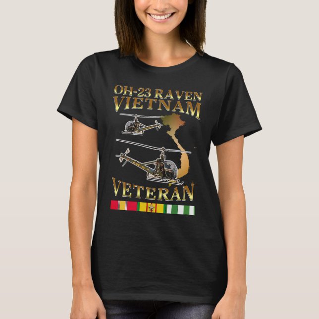 Camiseta Helicóptero H 23 Oh 23 raven Vietnam Veteran (Anverso)