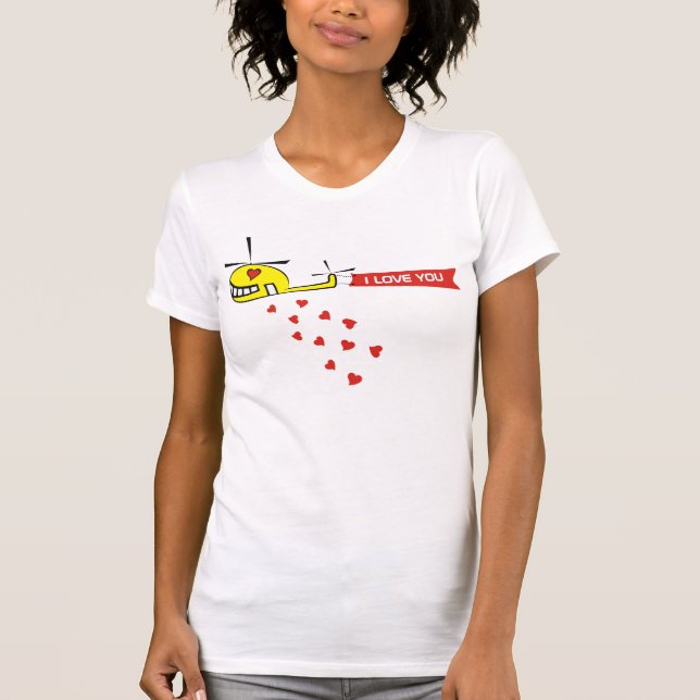 Camiseta Helicóptero llevando un El día de San Valentín de  (Anverso)