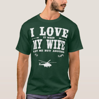 Camiseta Helicóptero Me Encanta Mi Esposa Funny Helicopter