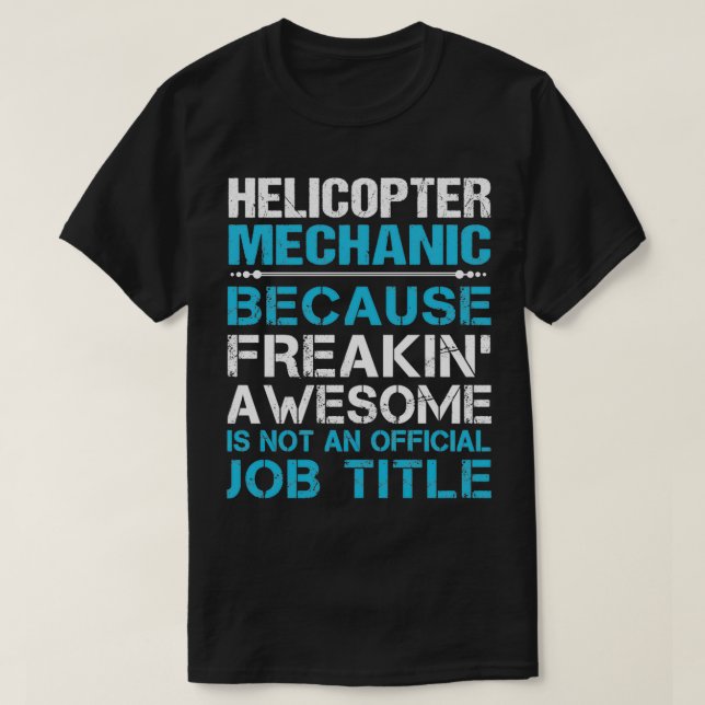 Camiseta Helicóptero Mecánico Hormigante Artículo De Regalo (Diseño del anverso)