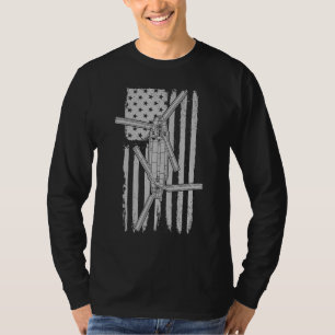 Camiseta Helicóptero militar CH47 Chinook bandera americana