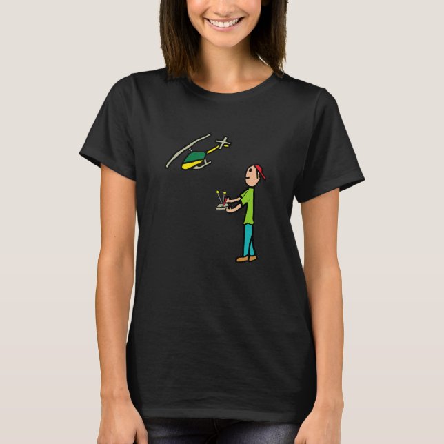 Camiseta Helicóptero modelo RC Volando (Anverso)