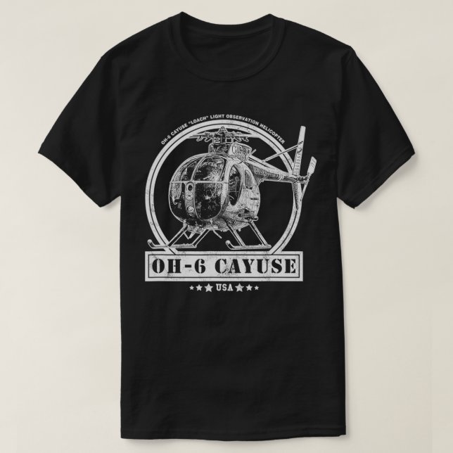 Camiseta Helicóptero OH6 Loach Cayuse  (Diseño del anverso)