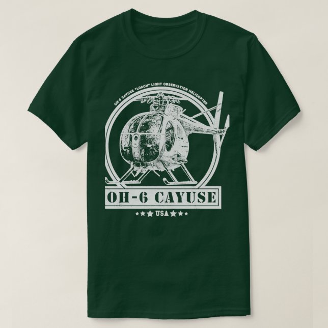 Camiseta Helicóptero OH6 Loach Cayuse (2)  (Diseño del anverso)