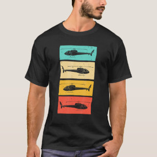 Camiseta Helicóptero Retro Para Hombres Piloto De Helicópte