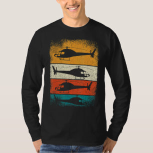 Camiseta Helicóptero Retro Para Hombres Piloto De Helicópte