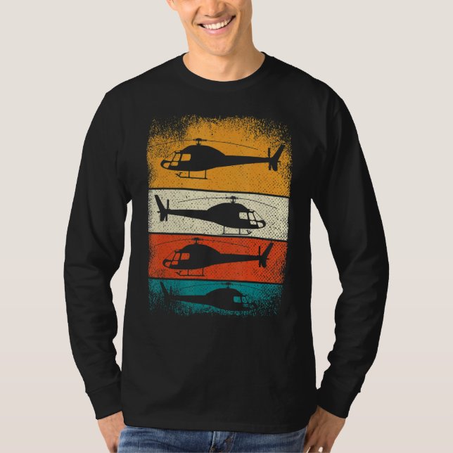Camiseta Helicóptero Retro Para Hombres Piloto De Helicópte (Anverso)