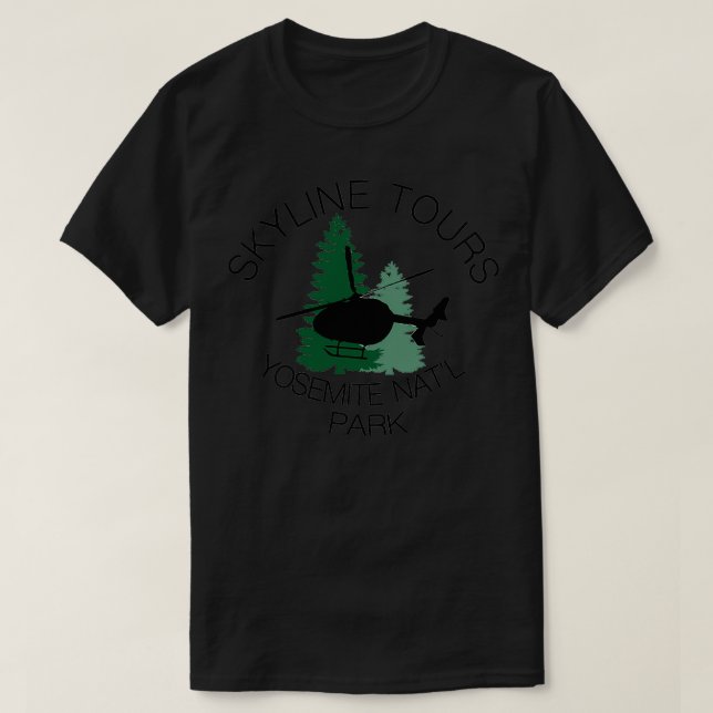 Camiseta Helicóptero Skyline Tours Parque Nacional Yosemite (Diseño del anverso)