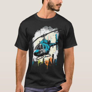 Camiseta Helicóptero sobre el graffiti de la ciudad