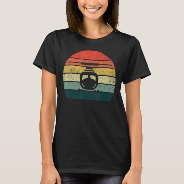 Camiseta Helicóptero Tees Vintage Retro Style Pilot (Anverso)