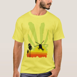 Camiseta Helicóptero y puesta del sol