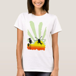 Camiseta Helicóptero y puesta del sol