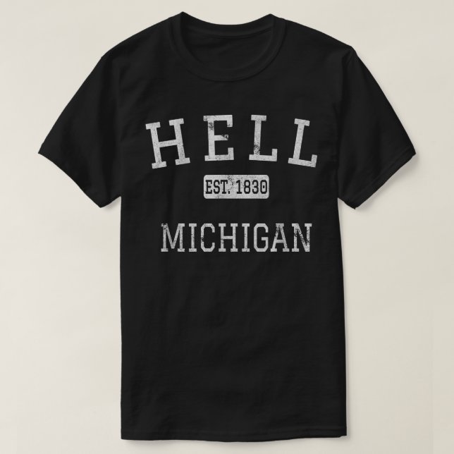Camiseta Hell Michigan MI Vintage (Diseño del anverso)