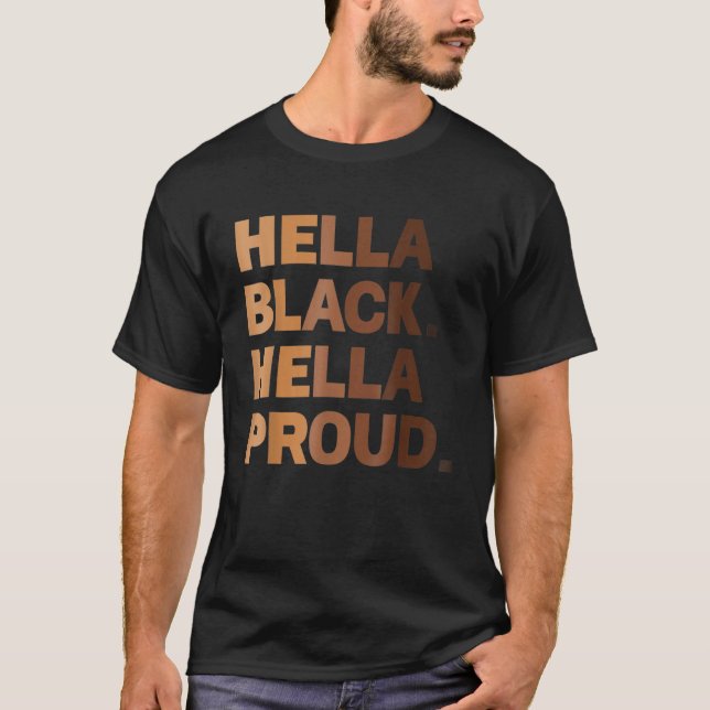 Camiseta Hella Black Hella Orgulloso Orgullo del mes de la  (Anverso)