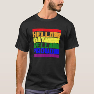 Camiseta Hella Gay Hella Proud Vintage bandera arcoiris LGB
