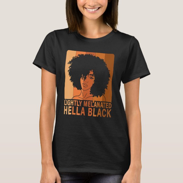 Camiseta Hella Melanada Ligera Reina Africana Negra A (Anverso)