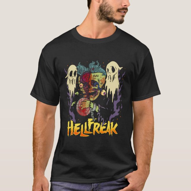 Camiseta Hellfreak Zombie atormentado presenció el horror d (Anverso)