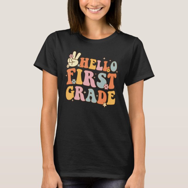 Camiseta Hello 1st First Grade First Day Back To School Gro (Anverso)