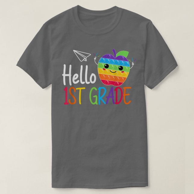 Camiseta Hello 1st grade teacher team first grade squad gir (Diseño del anverso)