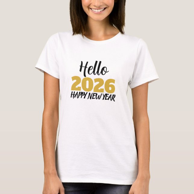 Camiseta Hello 2026 Happy New Year (Anverso)