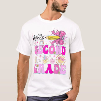 Camiseta Hello 2Nd Grade Back To School Pencil Coquette 