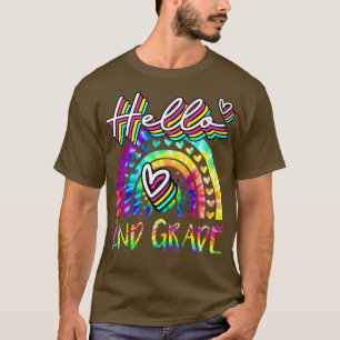 Camiseta Hello 2nd Grade Rainbow Tie Dye Back To School Tea