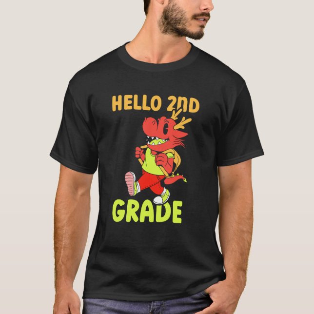 Camiseta Hello 2Nd Grade School Second Teacher Grader (Anverso)