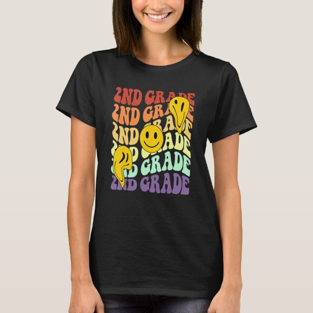 Camiseta Hello 2nd Second Grade Teacher Back To School Retr (Anverso)