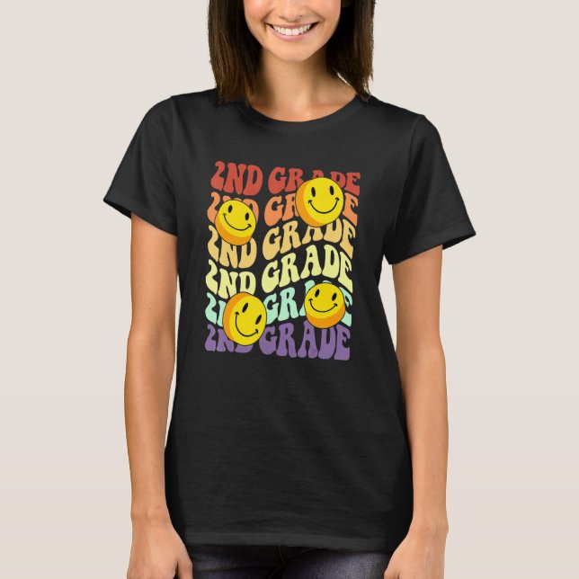 Camiseta Hello 2nd Second Grade Teacher Back To School Retr (Anverso)