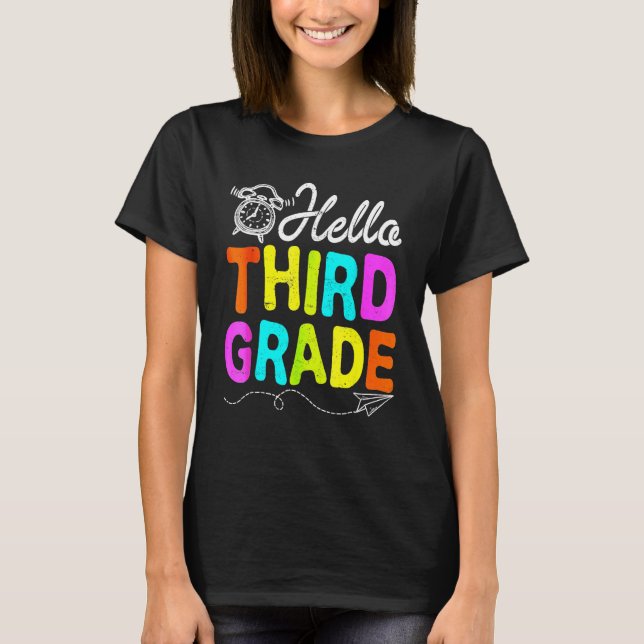 Camiseta Hello 3rd Grade First Day Of School  Back To Schoo (Anverso)