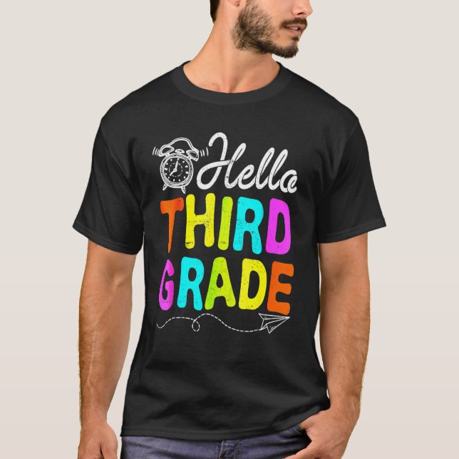 Camiseta Hello 3rd Grade First Day Of School  Back To Schoo (Anverso)