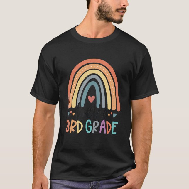 Camiseta Hello 3rd Grade Rainbow Back To School  Teacher (Anverso)