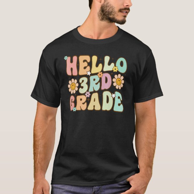 Camiseta Hello 3rd Grade Rainbow Teachers Kids Back to Scho (Anverso)