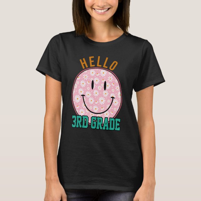 Camiseta Hello 3rd Grade Rainbow Teachers Kids Back to Scho (Anverso)