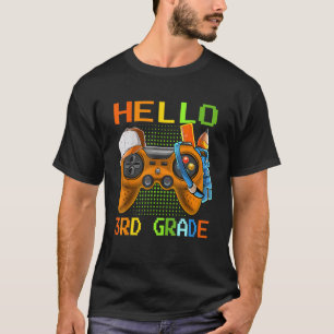 Camiseta Hello 3rd Grade Video Game Gamer Back To School Bo