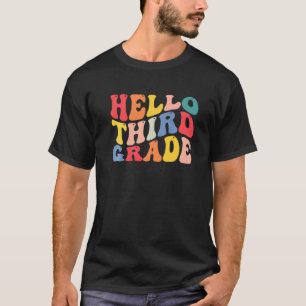 Camiseta Hello 3rd Third Grade Teacher Back To School Retro