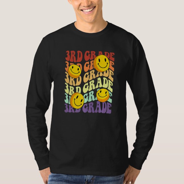 Camiseta hello 3rd third grade teacher Back To School Retro (Anverso)