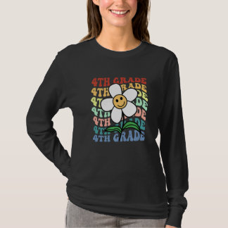 Camiseta hello 4th fourth grade teacher Back To School Retr