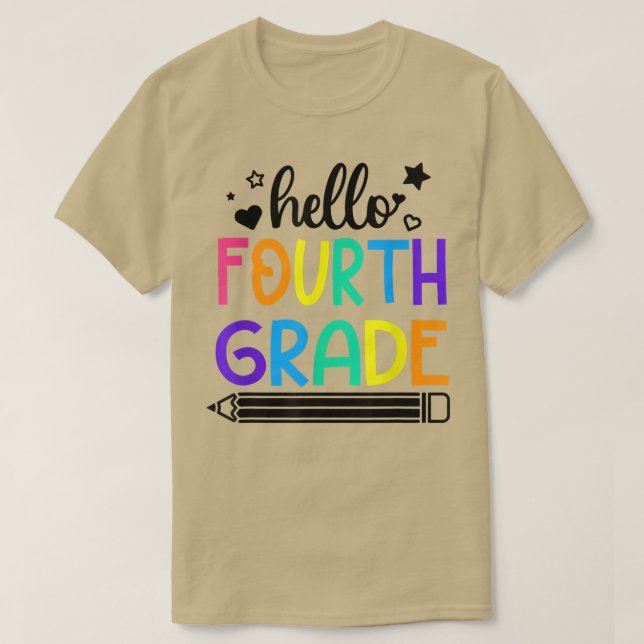 Camiseta Hello 4th Grade Back to School Outfits for Girls B (Diseño del anverso)